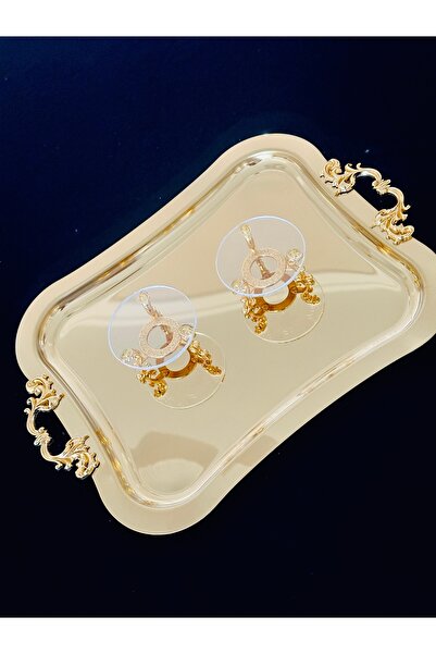 Melinda SÖZ NİŞAN TEPSİ SETİ - Gold Renk (21x26cm)