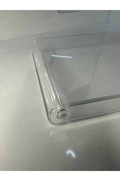 plexim 5 Kişilik Boyutunda Sade Kulp Şeffaf Pleksi Tepsi