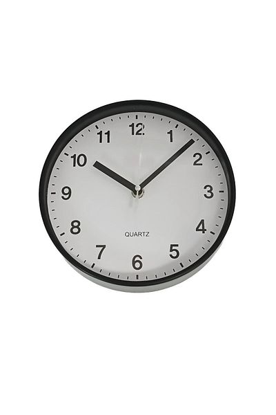 OEM Silent wall clock, with simple design, diameter 25 cm, analog display, black dial, white background
