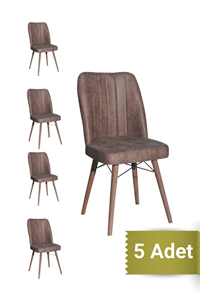 Avenza living Kare Gold 5Lİ Sandalye Mutfak Sandalyesi