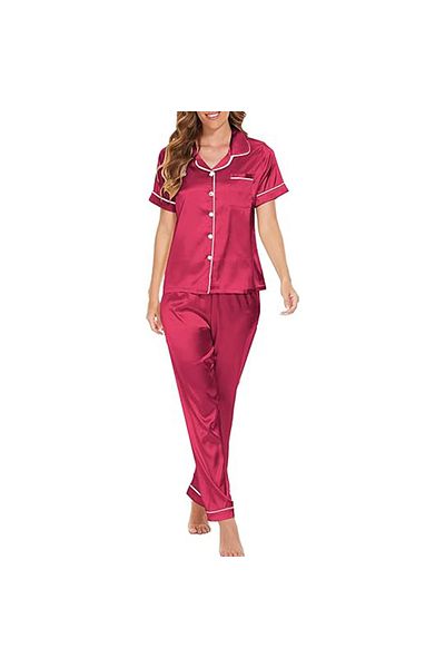 Caprisious Women's Luxurious Silk Satin Pajama Set - Soft and Comfortable Short Sleeve Nightwear