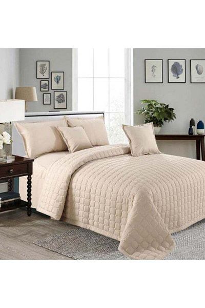 GENERAL Ming Li 6-piece Double-sided Quilt Set Microfiber Beige