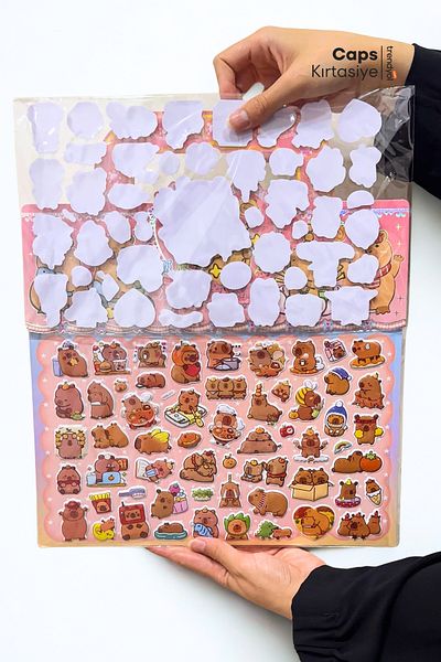 caps anlarınızı paylaştığınız ortağınız Embossed 3D Pouf Sticker Set – 100+ Pieces of Capybara Themed Stickers |   Bag Shaped Special Design