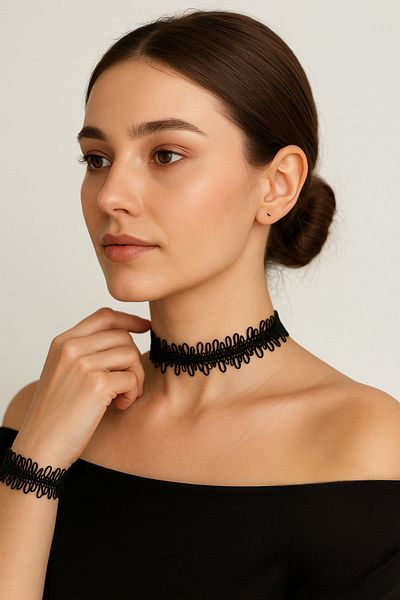 SYAZE Elegant Protruding Choker Bracelet Set
