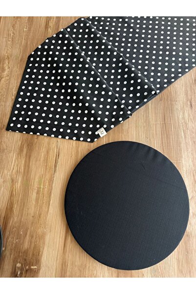 TUA HOME بولكا دوت إليك – 6 قطع أمريكية + 1 مفرش – 100% قطن – قاعدة من الخشب ...