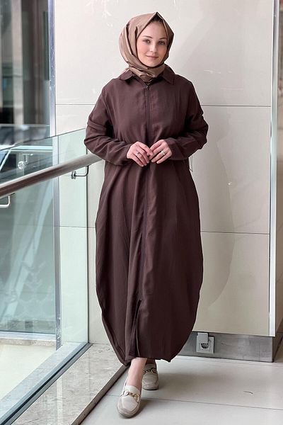 Invee قبعة تينزل كاملة الطول بسحاب