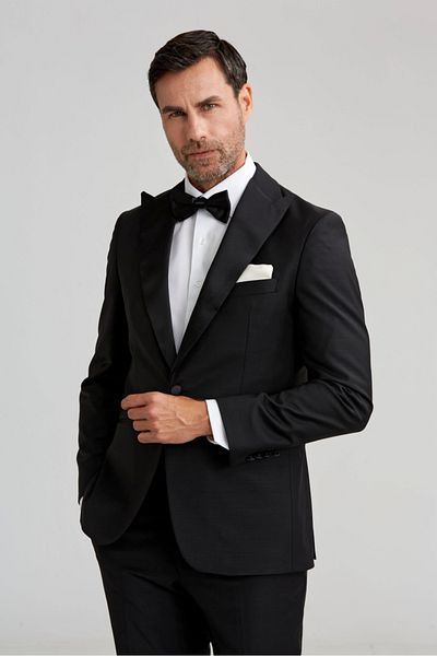 Bisse Tuxedo Suit with Lapel Collar Black Men