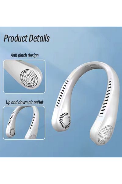Generic Bladeless Portable Neck Fan – Hands-Free Wearable Design with 3 Adjustable Speeds for Indoor & Out