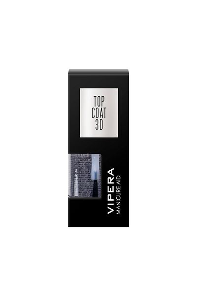 Vipera Top Coat pentru unghii 3D cu efect glossy, Transparent, 10 ml