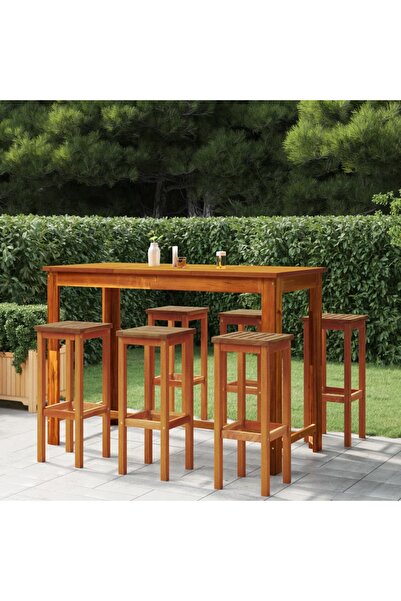 vidaxl Bar Stools 6 pcs Solid Wood Acacia