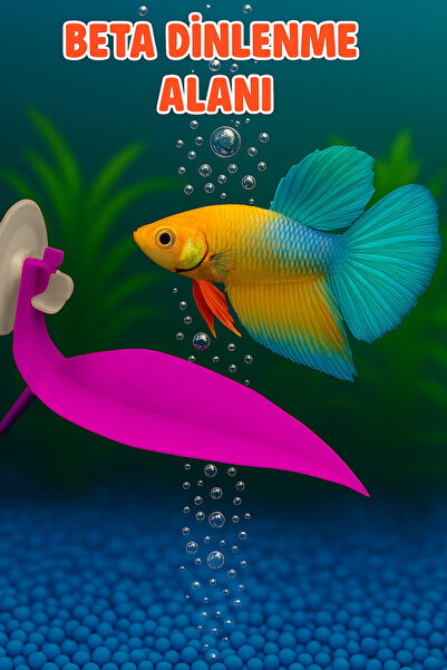 Akvaryum Beta Dinlenme Alanı ( Pembe ) Betta Balığı Dinlenme Yaprağı Küçük Akvaryum & Büyük Akvaryuma Uygun