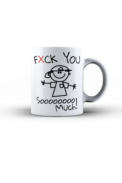 OEM Cana „Fxck You – Boy”, interior si toarta alba, ceramica, 330ml