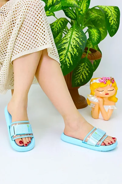pengu Transparent and Glitter Detailed Summer Beach Sea Daily Slippers