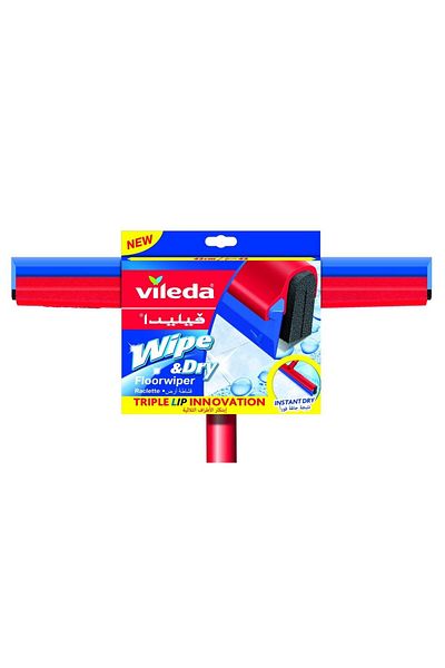 Vileda Wet & Dry Floor Wiper with Stick + Microfibre Cleaning Cloth
