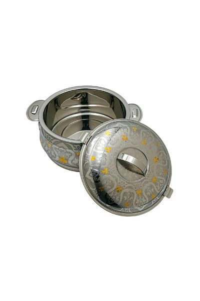 rexa 2.5L Rose Pattern Stainless Steel Food Container – Elegant Hot Food Storage for Home & Events