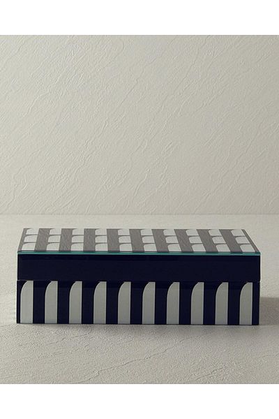 Mena Rise Şirinshop Home Lena Glass Decorative Box Black - White 1108107