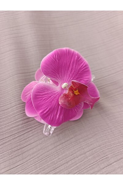 MutluBiDünya Vintage Aloha Orkide Çiçeği Süslü Zarif Yazlık Mandal Toka Orkid...