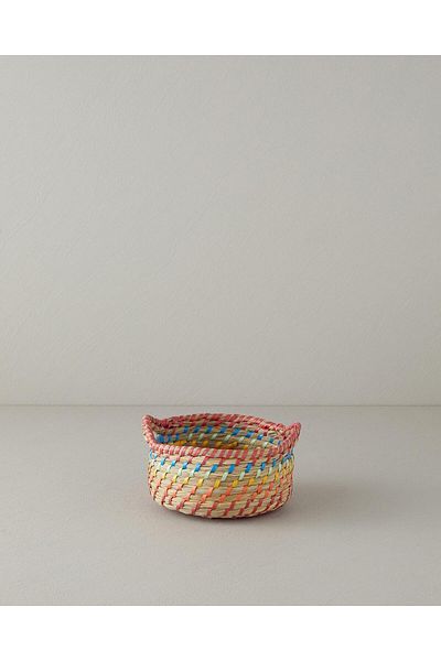 Mena Rise Şirinshop Home Exotic Lines Wicker Basket Multicolor 1108107