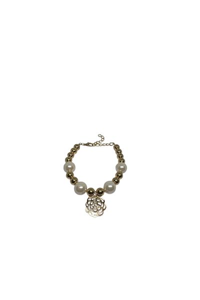 Blusmart - Brățară de damă, mărgele, perle, design floral