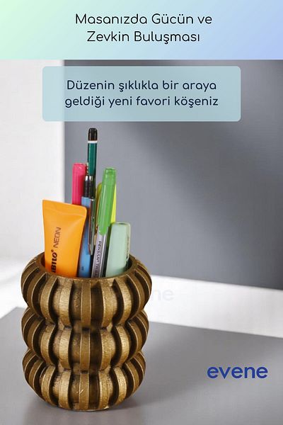 Evene Suport pentru stilou Suport pentru stilou de birou Organizator Suport pentru stilou Aur Culoare Antică Model 75
