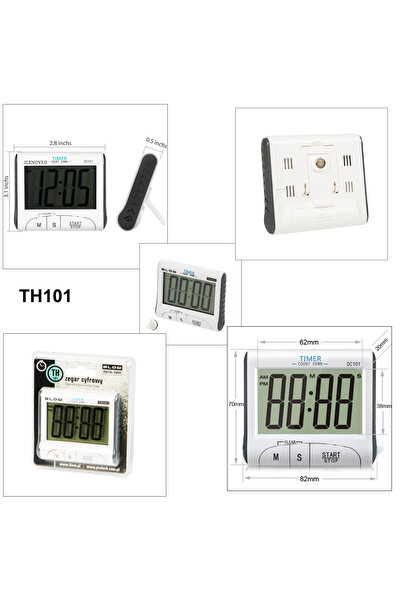 Blow TH101 digital clock, indoor, with alarm and stopwatch, table stand and magnet, 83x73x22mm