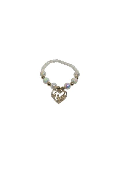 Blusmart Bracelet for girls with beads, heart and butterflies