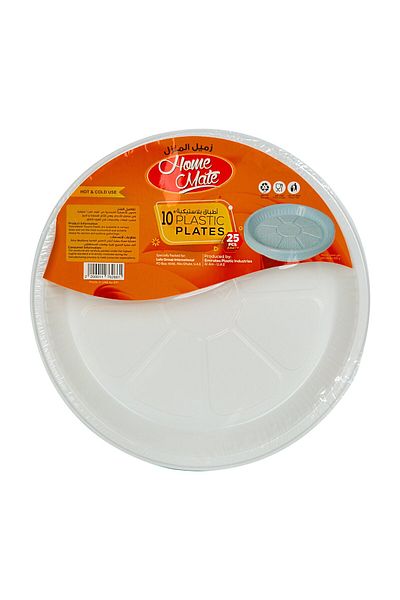 Homemate Home Mate Plastic Plates 10 Inch – 25 Pcs | Durable, Reusable & BPA-Free
