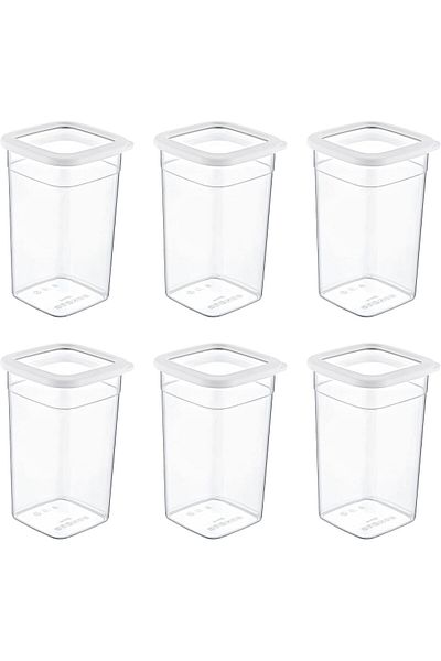 Mena Rise Şirinshop Set of 6 Skali Square Storage Container White 1440 ml 1108107