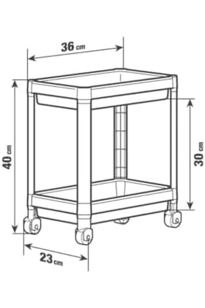 Mena Rise Şirinshop Life 2 Tier Rolling under Counter White Bathroom Kitchen Shelf Mit1119 1108107