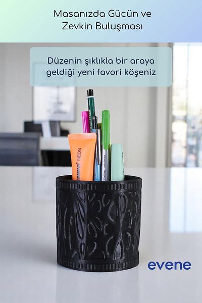 Evene Θήκη για στυλό Επιτραπέζια θήκη για στυλό Organizer Θήκη για στυλό Μαύρο Χρώμα Μοντέλο 76