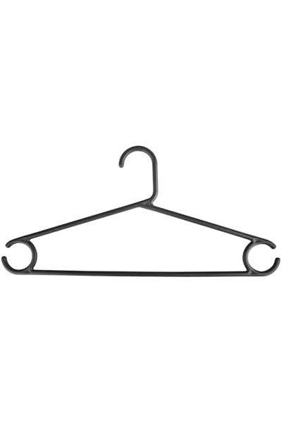 Mena Rise Diyar-Ifırsatshop 12 Pieces Plastic Black Clothes Hanger Rack Shirt Hanger Pan