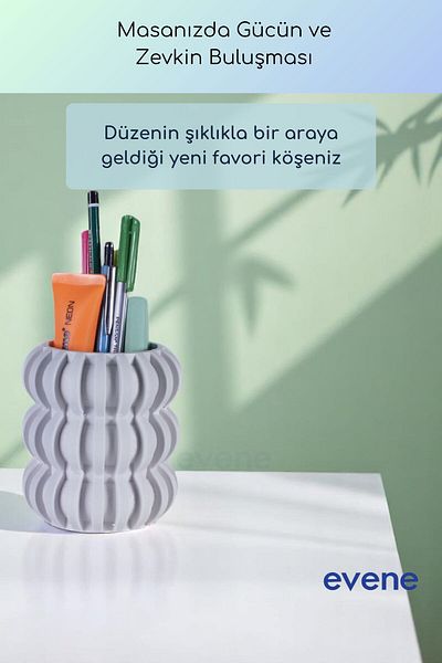 Evene Suport stilou Suport stilou de birou Organizator Suport stilou Culoare albă Model 75