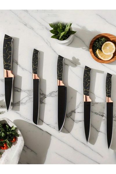 LAC LAICHY 16-Piece Stainless Steel Kitchen Knife And Silicone Spoon Cooking Set