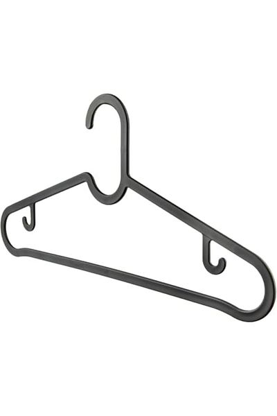 Mena Rise Şirinshop Life 20 Pieces Plastic Black Clothes Shirt Pants Hanger Mit1129 1108107