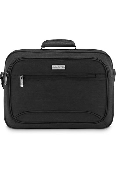 zagatto Men’s shoulder bag, waterproof briefcase, black, laptop compatible, 26x37x14 cm, ZG809