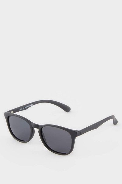 DeFacto Boy's Round Black Plastic Frame Black Glass Polarized Sunglasses F4371A8Ns
