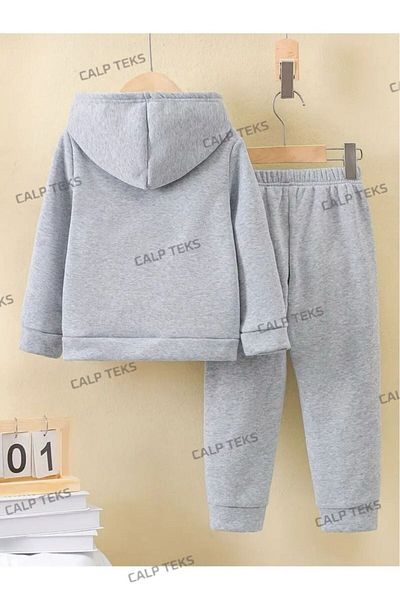 CALP TEKS Sonics Printed Thick Cotton Hooded Bottom Top Children's Set