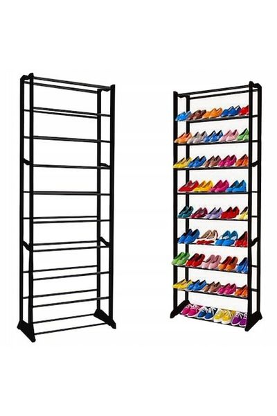 OEM Shoe Organizer, 10 Levels, Capacity 30 Pairs, Adjustable, Black, 69x16x140cm