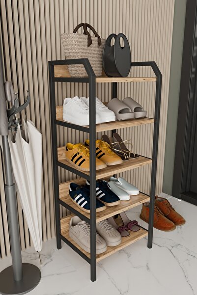 Remaks Bozburun 5 Raflı Ayakkabılık Ayakkabı Dolabı Ayakkabı Rafı Meşe