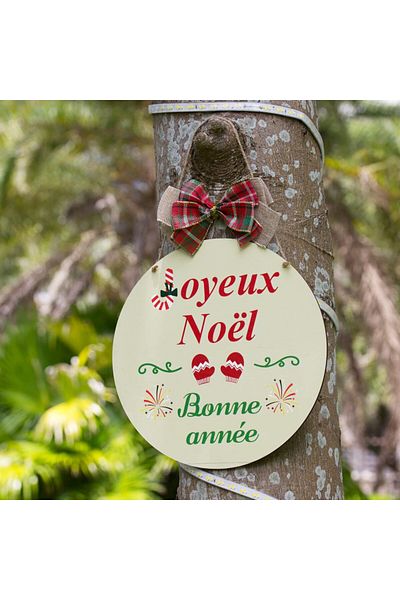 Chile Christmas door decoration Chile, multicolor, wood, 30 x 30 cm