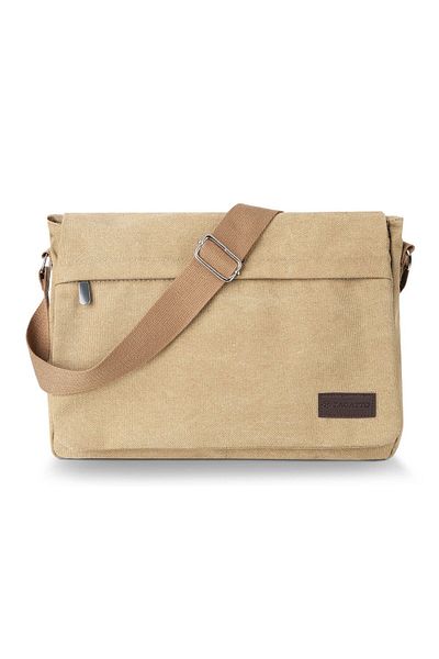 zagatto Men’s briefcase and shoulder bag, beige, vintage style, waterproof, 41x28x10.5 cm, ZG628
