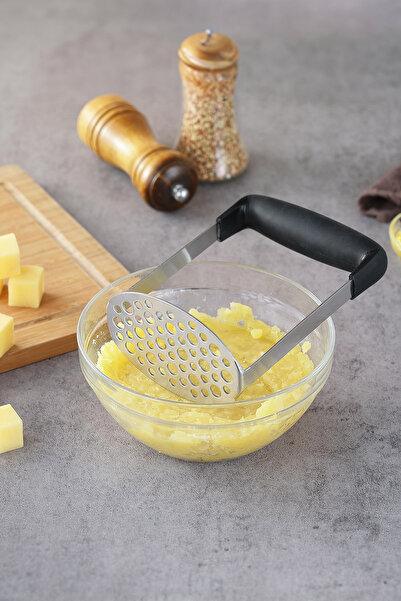 Vadi Paslanmaz Çelik Silikon Saplı Ergonomik Patates Ezici - Püre Yapıcı