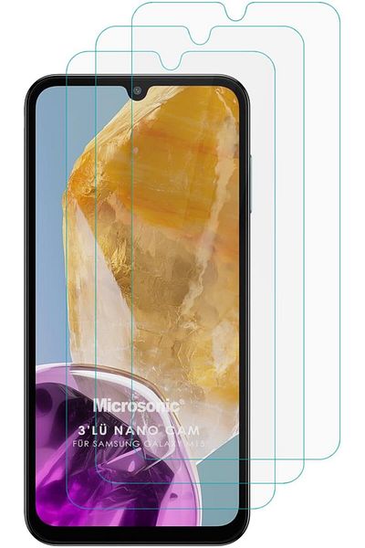 Mena Rise Hankashop Galaxy M15 Screen Protector Nano Glass Glass Screen Protector (Pack of 3) [Compatible with Galaxy M15