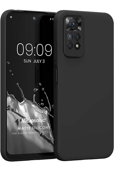 Mena Rise حافظة Diyar-ıFırsatShop من السيليكون غير اللامع لهاتف Xiaomi Redmi Note 11S باللون الأسود [تناسب Redmi Note 11S