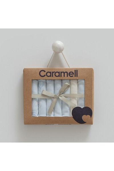 Caramell Flaying Cars 7 Pack Baby Combed Cotton Wipes 1204