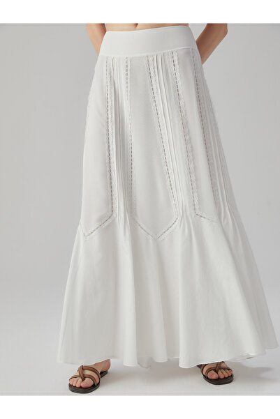 BAQA Beyaz Bol Uzun Etek
