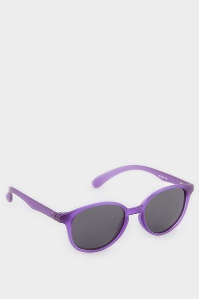 DeFacto Girl's Round Lilac Plastic Frame Black Glass Polarized Sunglasses F4300A8Ns