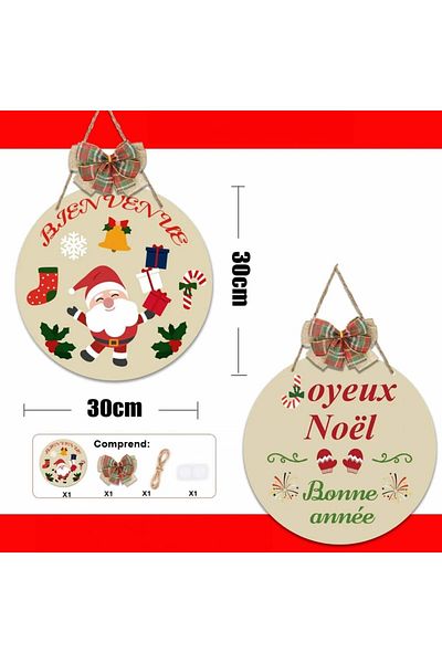 Chile Christmas door decoration Chile, multicolor, wood, 30 x 30 cm