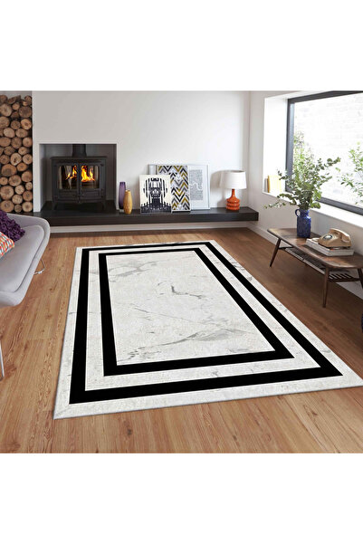 Exporgin Rutschfester Bodenteppich mit 3D-Digitaldruck aus weißem Marmor