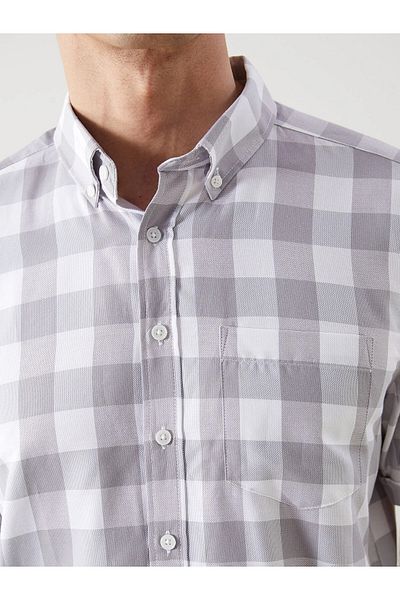 LC Waikiki Regular Fit Short Sleeve Plaid Dobby Men's Shirt